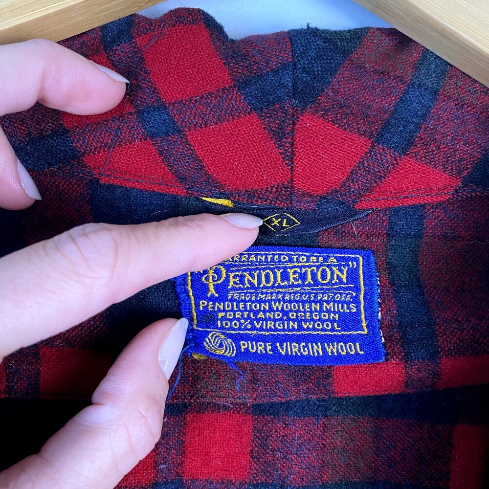 1960's Vintage Pendleton 100% Pure Virgin Wool Plaid Pajama Robe XL - Picture 3 of 6